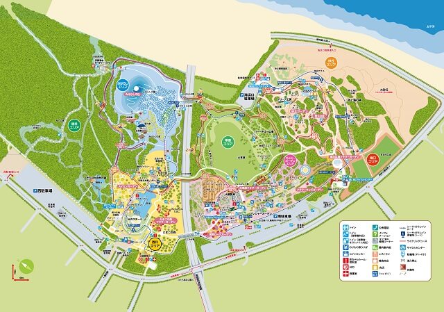 国営ひたち海浜公園　園内のエリアマップ