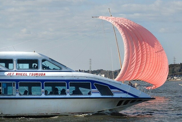 霞ヶ浦総合公園　霞ヶ浦の帆引き船　遊覧船