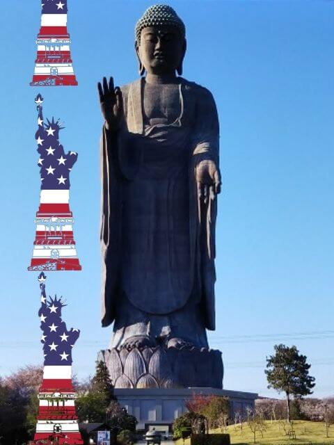 牛久大仏 高さ 自由の女神 比較