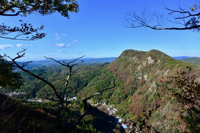 袋田の滝　周辺　観光スポット　月居山　眺望