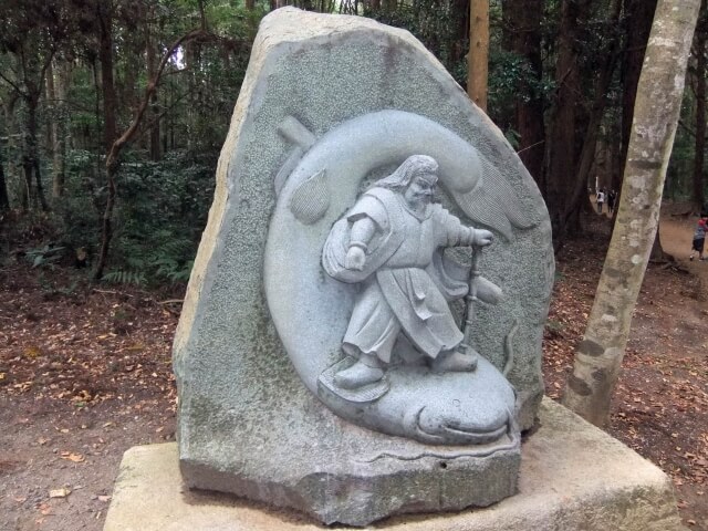 鹿島神宮　武甕槌大神と大なまずの石碑