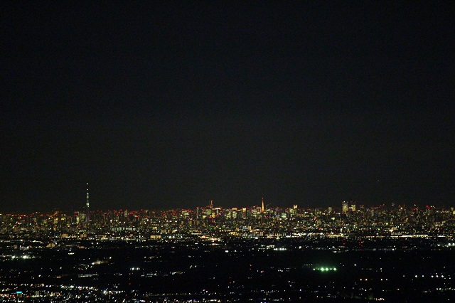 筑波山　紅葉　ライトアップ　夜景