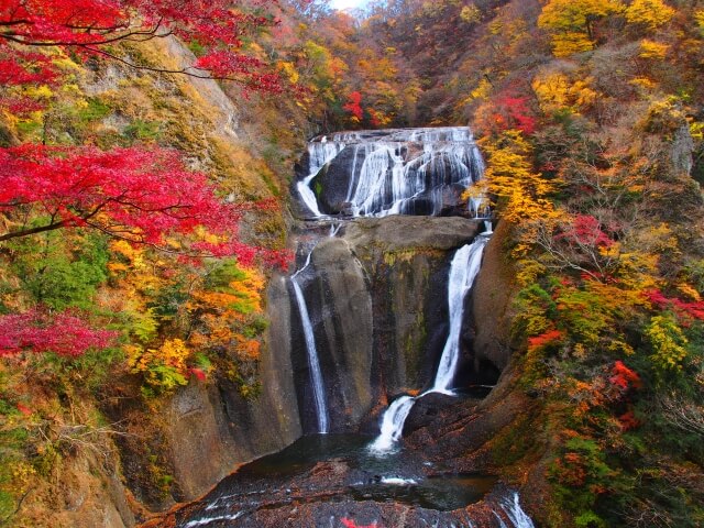 袋田の滝　紅葉　第２観瀑台