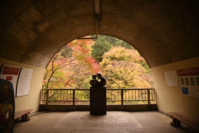 袋田の滝　恋人の聖地　トンネル