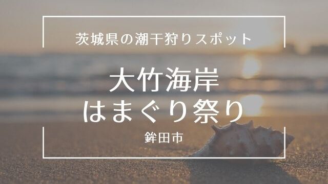 関東の潮干狩りスポット 海の公園 金田海岸 大竹海岸はまぐり祭り 疑問を解決